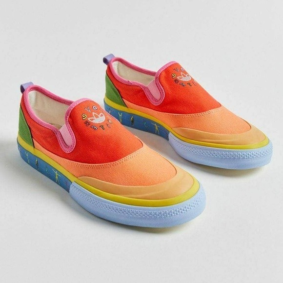 Adidas Rainbow Pride Colorful Colorblock Love Unites Nizza Slip On Mens Sneakers main image 11